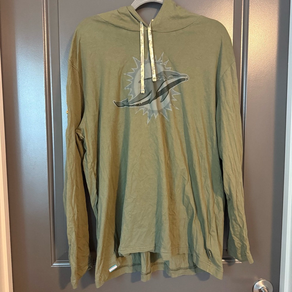 Miami Dolphins Salute to Service logo Hooded Long sleeve- Men’s XXL